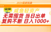 最新玩法轻资产咸鱼小白轻松上手日入1000+